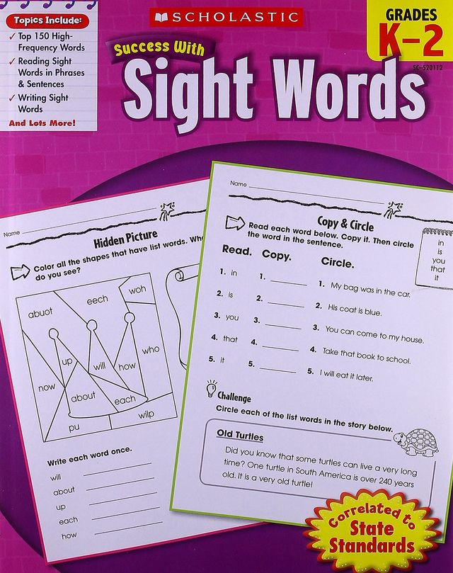 Scholastic Success With Sight Words
